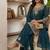 Teal embroidered readymade suit