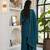 Teal embroidered readymade suit