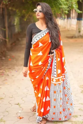 red handloom cotton saree