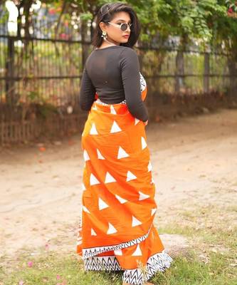 red handloom cotton saree 3