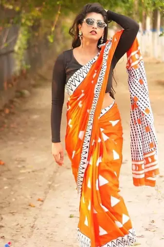 red handloom cotton saree