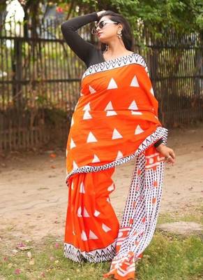 red handloom cotton saree 5