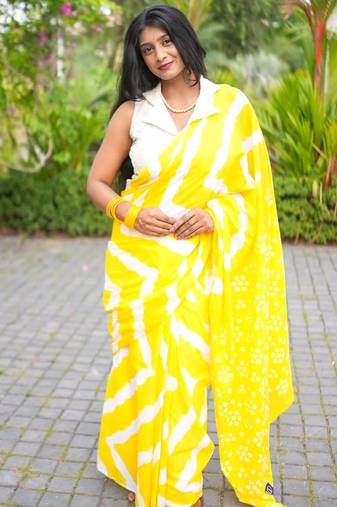yellow handloom cotton saree