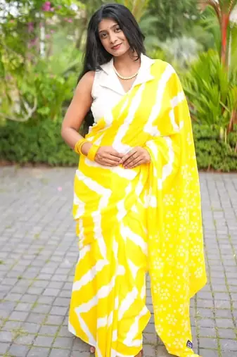 yellow handloom cotton saree