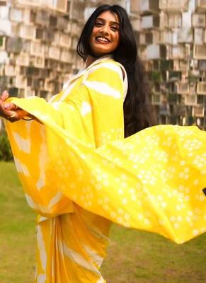 yellow handloom cotton saree 2