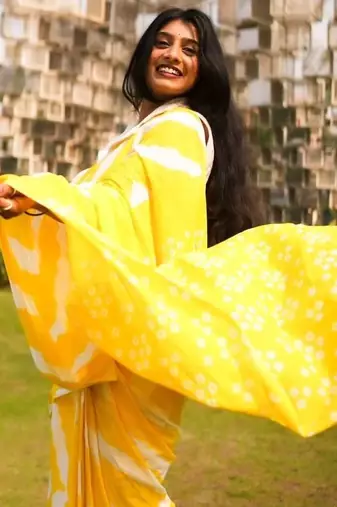 yellow handloom cotton saree