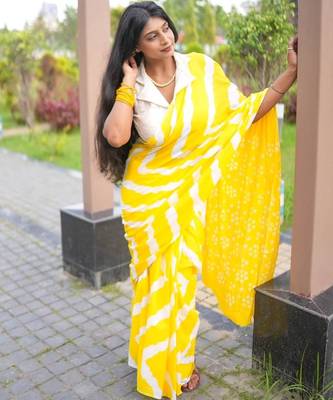 yellow handloom cotton saree 3