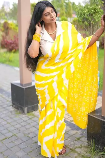 yellow handloom cotton saree