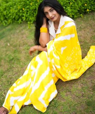yellow handloom cotton saree 4
