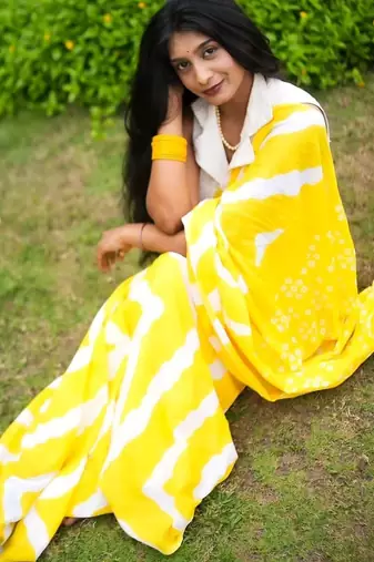 yellow handloom cotton saree