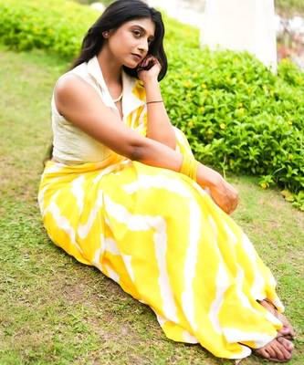 yellow handloom cotton saree 5