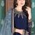 BLUE COLOR CORD SEQUNCE WORK ART SILK GOWN 