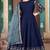 BLUE COLOR CORD SEQUNCE WORK ART SILK GOWN 
