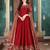 RED COLOR CORD SEQUNCE WORK ART SILK GOWN 