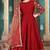 RED COLOR CORD SEQUNCE WORK ART SILK GOWN 