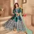 TEAL  ART SILK REAL MIRROR GOWN 