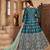 TEAL COLOR CORDING WORK ART SILK REAL MIRROR GOWN 