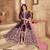  WINE COLOR CORDING WORK ART SILK REAL MIRROR GOWN 