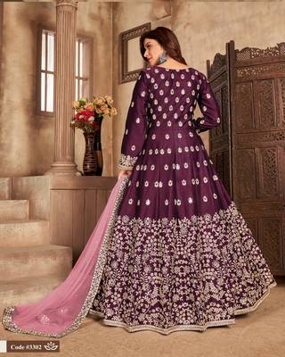  WINE ART SILK REAL MIRROR GOWN  2