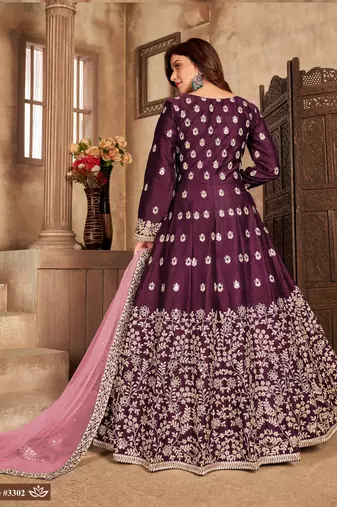  WINE ART SILK REAL MIRROR GOWN 