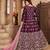  WINE COLOR CORDING WORK ART SILK REAL MIRROR GOWN 