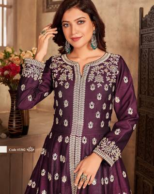  WINE ART SILK REAL MIRROR GOWN  3