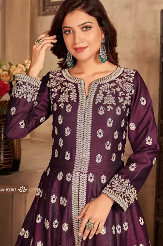  WINE ART SILK REAL MIRROR GOWN 