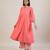 Peach cotton kurta set with printed pant