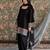 Designer heavy natural crepe farshi plazo suit set with embroidered dupatta