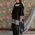 Designer heavy natural crepe farshi plazo suit set with embroidered dupatta