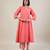 Peach cotton kurta set with printed pant