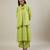 Lime green cotton kurta set with printed pant