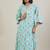 Sky blue floral printed cotton kurta set