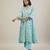 Sky blue floral printed cotton kurta set