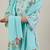 Sky blue floral printed cotton kurta set