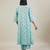 Sky blue floral printed cotton kurta set
