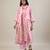 Baby pink floral printed cotton kurta set