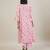 Baby pink floral printed cotton kurta set