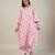 Baby pink floral printed cotton kurta set