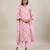 Baby pink floral printed cotton kurta set