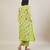 Lime green floral printed cotton kurta set