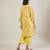 Sunshine yellow printed cotton straight kurta set