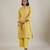 Sunshine yellow printed cotton straight kurta set