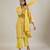 Sunshine yellow printed cotton straight kurta set