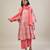 Peach printed cotton straight kurta set