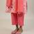 Peach printed cotton straight kurta set