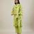 Bright green printed cotton straight kurta set