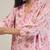 Baby pink printed cotton kurta set