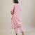 Baby pink printed cotton kurta set