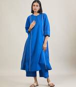 Amber blue cotton kurta set